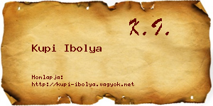 Kupi Ibolya névjegykártya